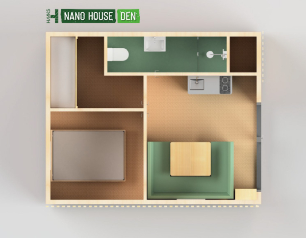 Floorplan - plattegrond HAAKS Nano house type DEN